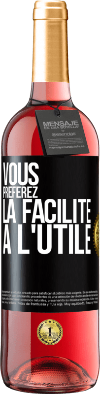 29,95 € Envoi gratuit | Vin rosé Édition ROSÉ Vous préférez la facilité à l'utile Étiquette Noire. Étiquette personnalisable Vin jeune Récolte 2023 Tempranillo