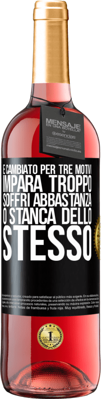 29,95 € Spedizione Gratuita | Vino rosato Edizione ROSÉ È cambiato per tre motivi. Impara troppo, soffri abbastanza o stanca dello stesso Etichetta Nera. Etichetta personalizzabile Vino giovane Raccogliere 2024 Tempranillo