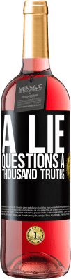 29,95 € Free Shipping | Rosé Wine ROSÉ Edition A lie questions a thousand truths Black Label. Customizable label Young wine Harvest 2024 Tempranillo