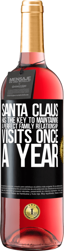29,95 € 免费送货 | 桃红葡萄酒 ROSÉ版 圣诞老人拥有维持完美家庭关系的关键：每年探访一次 黑标. 可自定义的标签 青年酒 收成 2023 Tempranillo