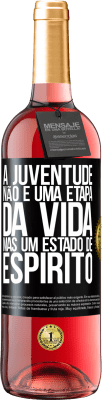 29,95 € Envio grátis | Vinho rosé Edição ROSÉ A juventude não é uma etapa da vida, mas um estado de espírito Etiqueta Preta. Etiqueta personalizável Vinho jovem Colheita 2025 Tempranillo