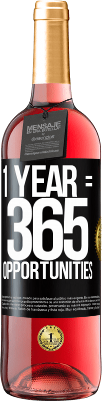29,95 € 免费送货 | 桃红葡萄酒 ROSÉ版 1 year 365 opportunities 黑标. 可自定义的标签 青年酒 收成 2023 Tempranillo