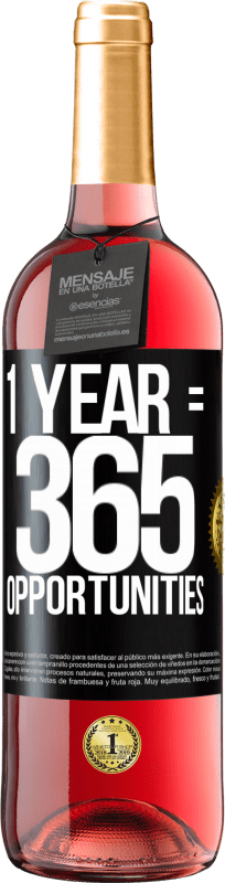 29,95 € Free Shipping | Rosé Wine ROSÉ Edition 1 year 365 opportunities Black Label. Customizable label Young wine Harvest 2024 Tempranillo