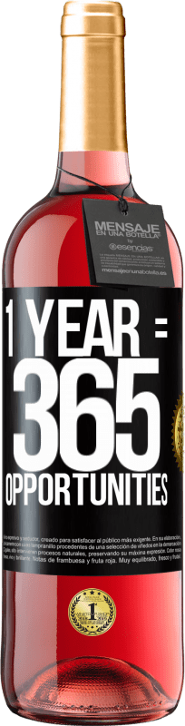 29,95 € Envio grátis | Vinho rosé Edição ROSÉ 1 year 365 opportunities Etiqueta Preta. Etiqueta personalizável Vinho jovem Colheita 2025 Tempranillo