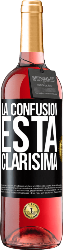 29,95 € Envío gratis | Vino Rosado Edición ROSÉ La confusión esta clarísima Etiqueta Negra. Etiqueta personalizable Vino joven Cosecha 2024 Tempranillo