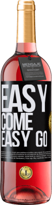 29,95 € Kostenloser Versand | Roséwein ROSÉ Ausgabe Easy come, easy go Schwarzes Etikett. Anpassbares Etikett Junger Wein Ernte 2025 Tempranillo