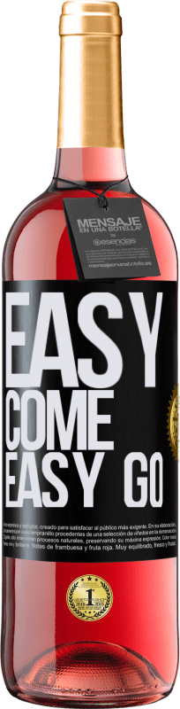 29,95 € Kostenloser Versand | Roséwein ROSÉ Ausgabe Easy come, easy go Schwarzes Etikett. Anpassbares Etikett Junger Wein Ernte 2023 Tempranillo