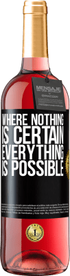 29,95 € Free Shipping | Rosé Wine ROSÉ Edition Where nothing is certain, everything is possible Black Label. Customizable label Young wine Harvest 2025 Tempranillo