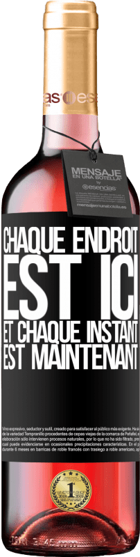 29,95 € Envoi gratuit | Vin rosé Édition ROSÉ Chaque endroit est ici et chaque instant est maintenant Étiquette Noire. Étiquette personnalisable Vin jeune Récolte 2024 Tempranillo