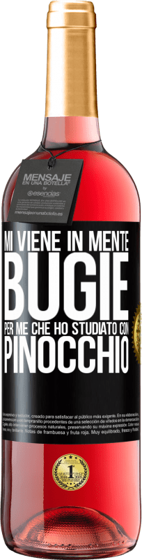 29,95 € Spedizione Gratuita | Vino rosato Edizione ROSÉ Mi viene in mente bugie. Per me che ho studiato con Pinocchio Etichetta Nera. Etichetta personalizzabile Vino giovane Raccogliere 2024 Tempranillo