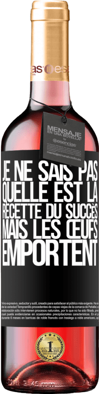 29,95 € Envoi gratuit | Vin rosé Édition ROSÉ Je ne sais pas quelle est la recette du succès. Mais les œufs emportent Étiquette Noire. Étiquette personnalisable Vin jeune Récolte 2024 Tempranillo