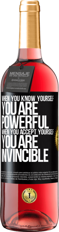 29,95 € Free Shipping | Rosé Wine ROSÉ Edition When you know yourself, you are powerful. When you accept yourself, you are invincible Black Label. Customizable label Young wine Harvest 2025 Tempranillo