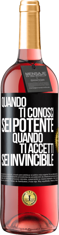 29,95 € Spedizione Gratuita | Vino rosato Edizione ROSÉ Quando ti conosci, sei potente. Quando ti accetti, sei invincibile Etichetta Nera. Etichetta personalizzabile Vino giovane Raccogliere 2024 Tempranillo