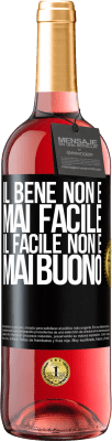 29,95 € Spedizione Gratuita | Vino rosato Edizione ROSÉ Il bene non è mai facile. Il facile non è mai buono Etichetta Nera. Etichetta personalizzabile Vino giovane Raccogliere 2025 Tempranillo