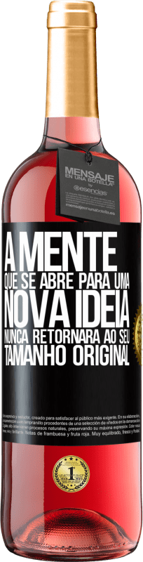 29,95 € Envio grátis | Vinho rosé Edição ROSÉ A mente que se abre para uma nova idéia nunca retornará ao seu tamanho original Etiqueta Preta. Etiqueta personalizável Vinho jovem Colheita 2025 Tempranillo