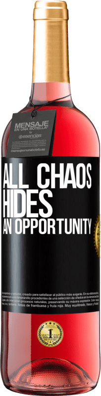 29,95 € Free Shipping | Rosé Wine ROSÉ Edition All chaos hides an opportunity Black Label. Customizable label Young wine Harvest 2023 Tempranillo