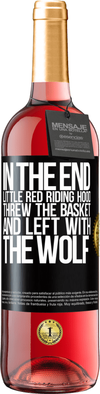 29,95 € 免费送货 | 桃红葡萄酒 ROSÉ版 最后，小红帽扔了篮子，与狼一起离开 黑标. 可自定义的标签 青年酒 收成 2023 Tempranillo