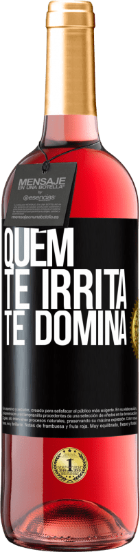 29,95 € Envio grátis | Vinho rosé Edição ROSÉ Quem te irrita, te domina Etiqueta Preta. Etiqueta personalizável Vinho jovem Colheita 2025 Tempranillo