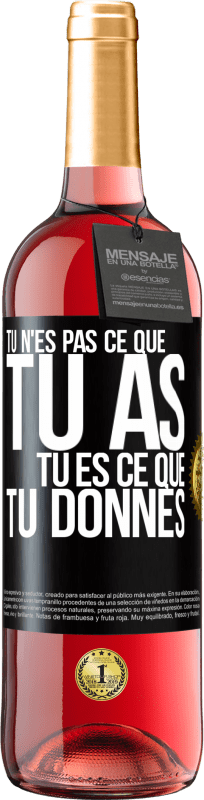 29,95 € Envoi gratuit | Vin rosé Édition ROSÉ Tu n'es pas ce que tu as. Tu es ce que tu donnes Étiquette Noire. Étiquette personnalisable Vin jeune Récolte 2024 Tempranillo