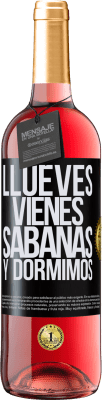 29,95 € Envío gratis | Vino Rosado Edición ROSÉ Llueves, vienes, sábanas y dormimos Etiqueta Negra. Etiqueta personalizable Vino joven Cosecha 2024 Tempranillo