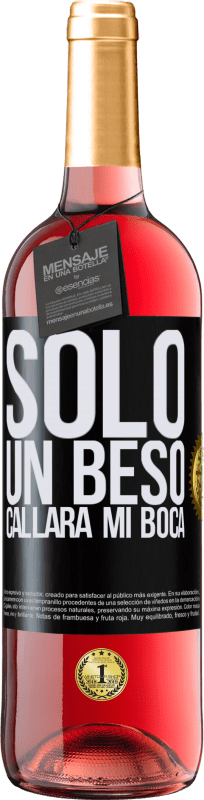 29,95 € Envío gratis | Vino Rosado Edición ROSÉ Solo un beso callará mi boca Etiqueta Negra. Etiqueta personalizable Vino joven Cosecha 2024 Tempranillo