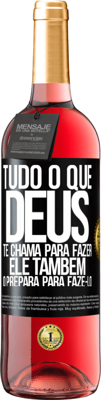 29,95 € Envio grátis | Vinho rosé Edição ROSÉ Tudo o que Deus te chama para fazer, Ele também o prepara para fazê-lo Etiqueta Preta. Etiqueta personalizável Vinho jovem Colheita 2024 Tempranillo