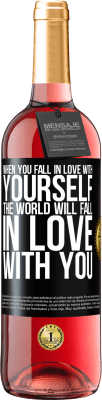 29,95 € 送料無料 | ロゼワイン ROSÉエディション あなたが自分に恋をすると、世界はあなたに恋に落ちます ブラックラベル. カスタマイズ可能なラベル 若いワイン 収穫 2025 Tempranillo