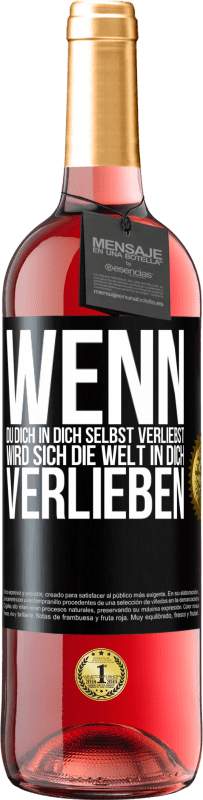 29,95 € Kostenloser Versand | Roséwein ROSÉ Ausgabe Wenn du dich in dich selbst verliebst, wird sich die Welt in dich verlieben Schwarzes Etikett. Anpassbares Etikett Junger Wein Ernte 2024 Tempranillo