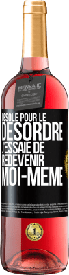 29,95 € Envoi gratuit | Vin rosé Édition ROSÉ Désolé pour le désordre j'essaie de redevenir moi-même Étiquette Noire. Étiquette personnalisable Vin jeune Récolte 2024 Tempranillo