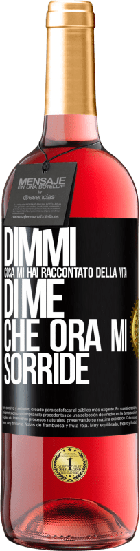 29,95 € Spedizione Gratuita | Vino rosato Edizione ROSÉ Dimmi cosa mi hai raccontato della vita di me che ora mi sorride Etichetta Nera. Etichetta personalizzabile Vino giovane Raccogliere 2024 Tempranillo