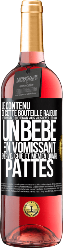 29,95 € Envoi gratuit | Vin rosé Édition ROSÉ Le contenu de cette bouteille rajeunit. Il est possible que demain vous vous réveilliez comme un bébé: en vomissant, énervé, chi Étiquette Noire. Étiquette personnalisable Vin jeune Récolte 2024 Tempranillo