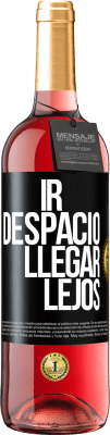 29,95 € Envío gratis | Vino Rosado Edición ROSÉ Ir despacio. Llegar lejos Etiqueta Negra. Etiqueta personalizable Vino joven Cosecha 2023 Tempranillo