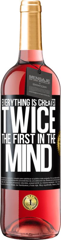 29,95 € 免费送货 | 桃红葡萄酒 ROSÉ版 一切都会创建两次。头脑中的第一个 黑标. 可自定义的标签 青年酒 收成 2023 Tempranillo