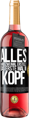 29,95 € Kostenloser Versand | Roséwein ROSÉ Ausgabe Alles wird zweimal erstellt. Das erste Mal im Kopf Schwarzes Etikett. Anpassbares Etikett Junger Wein Ernte 2023 Tempranillo