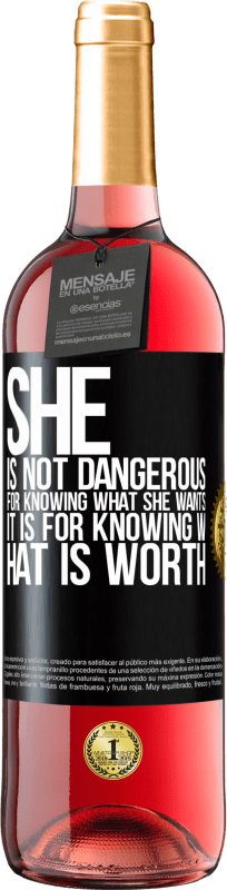 29,95 € 免费送货 | 桃红葡萄酒 ROSÉ版 她知道自己想要什么并不危险，而是知道自己值得什么 黑标. 可自定义的标签 青年酒 收成 2023 Tempranillo