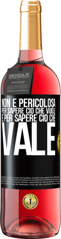 29,95 € Spedizione Gratuita | Vino rosato Edizione ROSÉ Non è pericolosa per sapere ciò che vuole, è per sapere ciò che vale Etichetta Nera. Etichetta personalizzabile Vino giovane Raccogliere 2024 Tempranillo