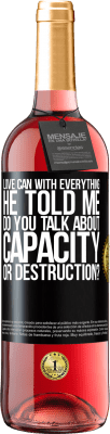 29,95 € Free Shipping | Rosé Wine ROSÉ Edition Love can with everything, he told me. Do you talk about capacity or destruction? Black Label. Customizable label Young wine Harvest 2025 Tempranillo