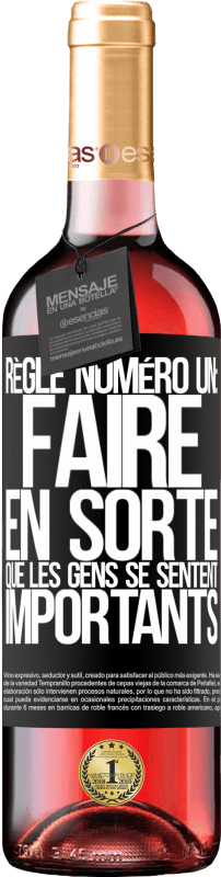 29,95 € Envoi gratuit | Vin rosé Édition ROSÉ Règle numéro un: faire en sorte que les gens se sentent importants Étiquette Noire. Étiquette personnalisable Vin jeune Récolte 2024 Tempranillo