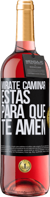 29,95 € Envío gratis | Vino Rosado Edición ROSÉ Mírate caminar. Estás para que te amen Etiqueta Negra. Etiqueta personalizable Vino joven Cosecha 2024 Tempranillo