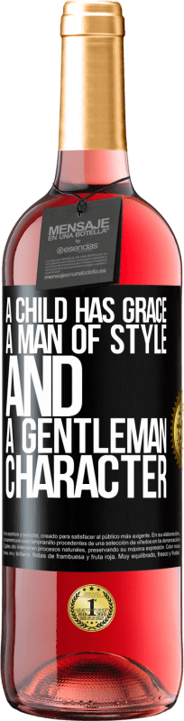 29,95 € 送料無料 | ロゼワイン ROSÉエディション 子供には優雅さ、スタイルの男、そして紳士の性格があります ブラックラベル. カスタマイズ可能なラベル 若いワイン 収穫 2023 Tempranillo