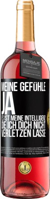 29,95 € Kostenloser Versand | Roséwein ROSÉ Ausgabe Meine Gefühle, ja. Es ist meine Intelligenz, die ich dich nicht verletzen lasse Schwarzes Etikett. Anpassbares Etikett Junger Wein Ernte 2023 Tempranillo