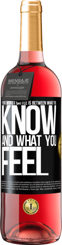 29,95 € 免费送货 | 桃红葡萄酒 ROSÉ版 您最艰难的战斗是在所知与所感之间 黑标. 可自定义的标签 青年酒 收成 2023 Tempranillo