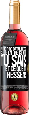 29,95 € Envoi gratuit | Vin rosé Édition ROSÉ Votre pire bataille est celle entre ce que tu sais et ce que tu ressens Étiquette Noire. Étiquette personnalisable Vin jeune Récolte 2025 Tempranillo