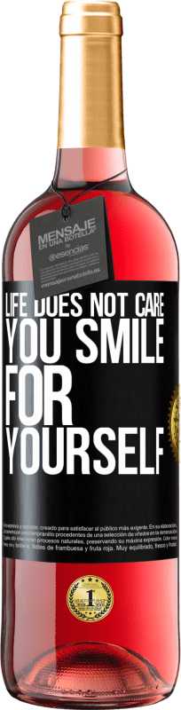 29,95 € Free Shipping | Rosé Wine ROSÉ Edition Life does not care, you smile for yourself Black Label. Customizable label Young wine Harvest 2023 Tempranillo