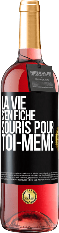 29,95 € Envoi gratuit | Vin rosé Édition ROSÉ La vie s'en fiche, souris pour toi-même Étiquette Noire. Étiquette personnalisable Vin jeune Récolte 2024 Tempranillo