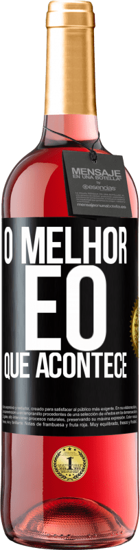 29,95 € Envio grátis | Vinho rosé Edição ROSÉ O melhor é o que acontece Etiqueta Preta. Etiqueta personalizável Vinho jovem Colheita 2024 Tempranillo