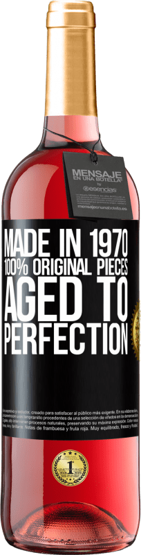 29,95 € Бесплатная доставка | Розовое вино Издание ROSÉ Сделано в 1970 году, 100% оригинал. Aged to perfection Черная метка. Настраиваемая этикетка Молодое вино Урожай 2023 Tempranillo