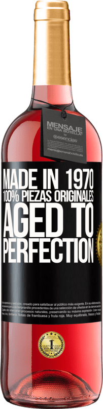 29,95 € Envío gratis | Vino Rosado Edición ROSÉ Made in 1970, 100% piezas originales. Aged to perfection Etiqueta Negra. Etiqueta personalizable Vino joven Cosecha 2025 Tempranillo