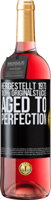 29,95 € Kostenloser Versand | Roséwein ROSÉ Ausgabe Hergestellt 1970, 100% Originalstücke. Aged to perfection Schwarzes Etikett. Anpassbares Etikett Junger Wein Ernte 2025 Tempranillo
