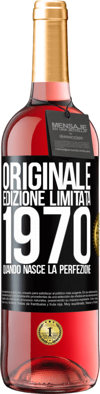 29,95 € Spedizione Gratuita | Vino rosato Edizione ROSÉ Originale. Edizione Limitata. 1970. Quando nasce la perfezione Etichetta Nera. Etichetta personalizzabile Vino giovane Raccogliere 2024 Tempranillo